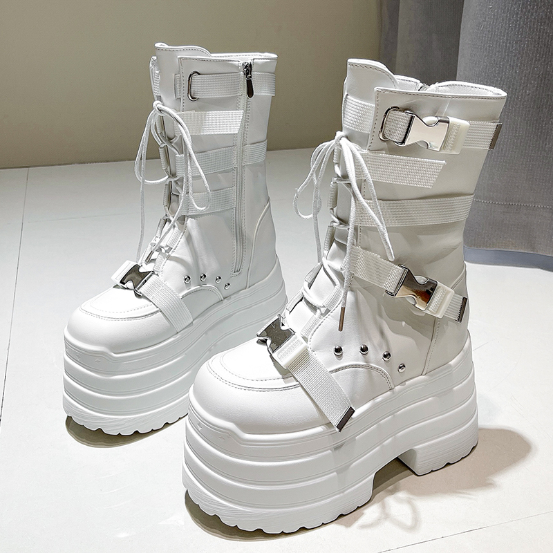 Sneaker Zone - 13.5CM,17CM Women Punk Boots Autumn Platform