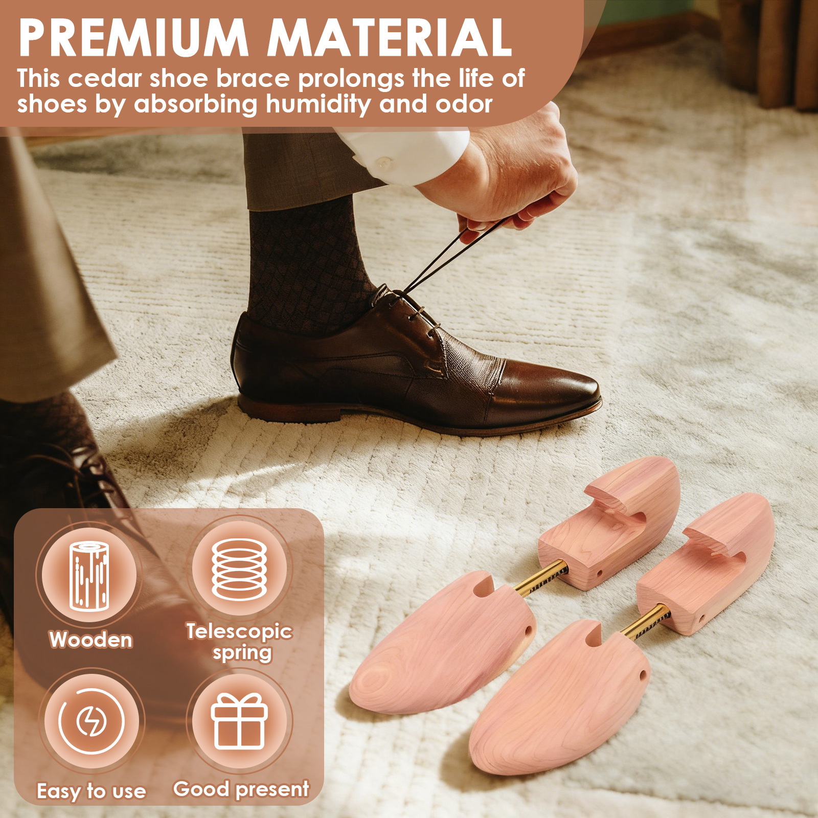 2Pcs Cedar Shoe Trees Wood Adj - Shoe Tree Cedar incelemesi ve fiyatı