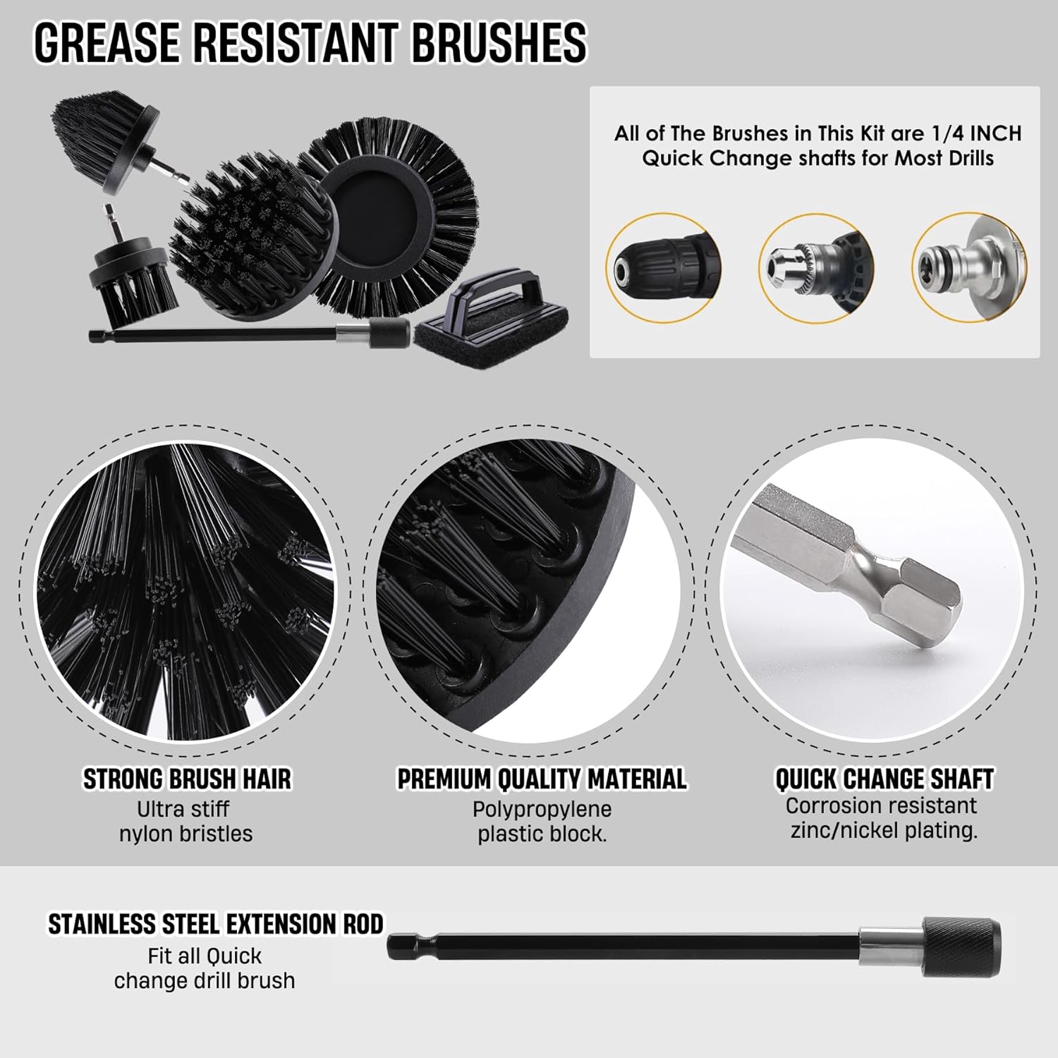 Drill Powered BBQ Grill Cleani - Brush Bristle Set incelemesi ve fiyatı